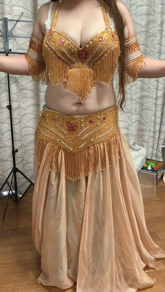 Custom Belly Dance Costume: Handmade Egyptian Oriental Dance Set
