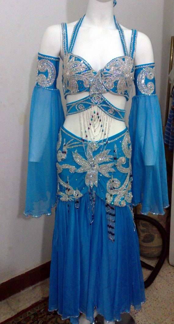 Custom Belly Dance Costume: Handmade Beaded Egyptian Outfit - Etsy