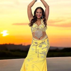 Embroidered Belly Dance Costume: Custom-Made Oriental Dance Outfit