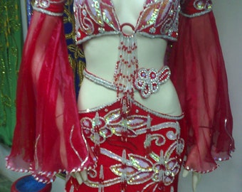 Egyptian Belly Dance Costume: Custom-Made Embellished Dance Set