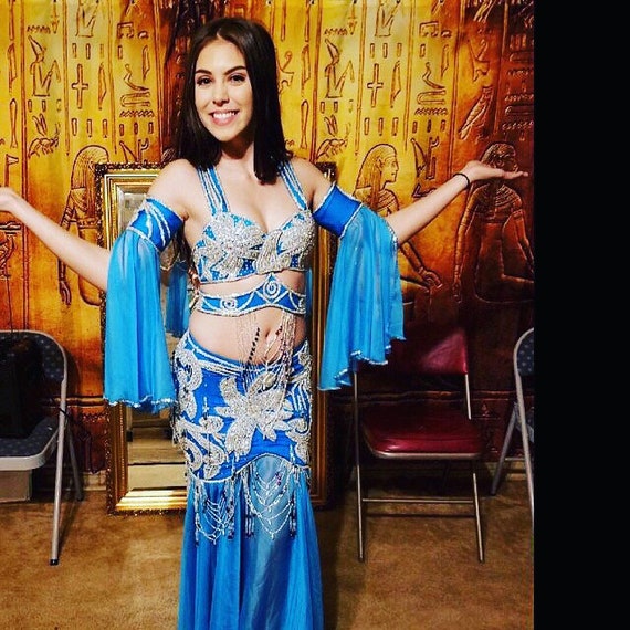 Traje de danza del vientre profesional egipcio, vestido de bellydance hecho  a medida, danza oriental gitana, bauchtantz, traje danse orientale, hecho a  mano -  México