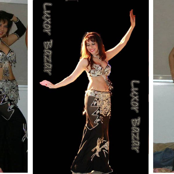 Professional Belly Dance Costume From Egypt BELLYDANCE Custom Made Any Color ,New Gypsy Dance Outfit, Handmade Embroidered Costume