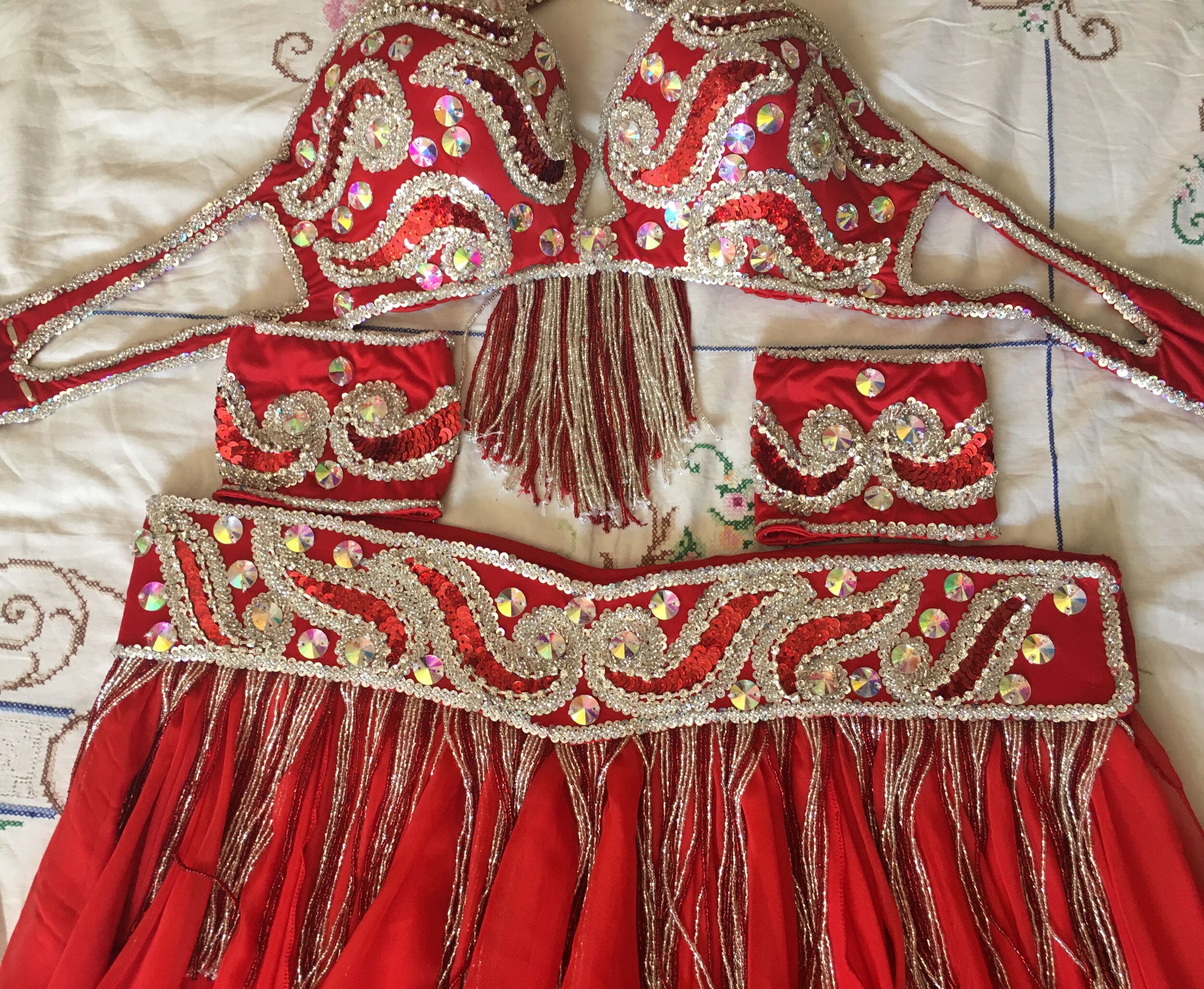 Custom Belly Dance Costume: Handmade Egyptian Oriental Dance Set