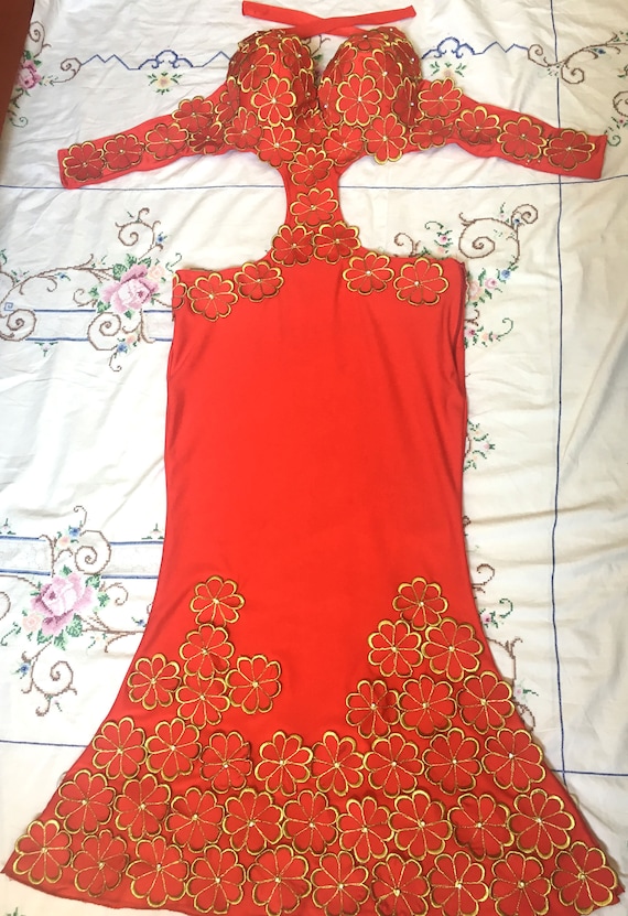 Custom Belly Dance Costume: Embroidered Floral Oriental Dress - Etsy