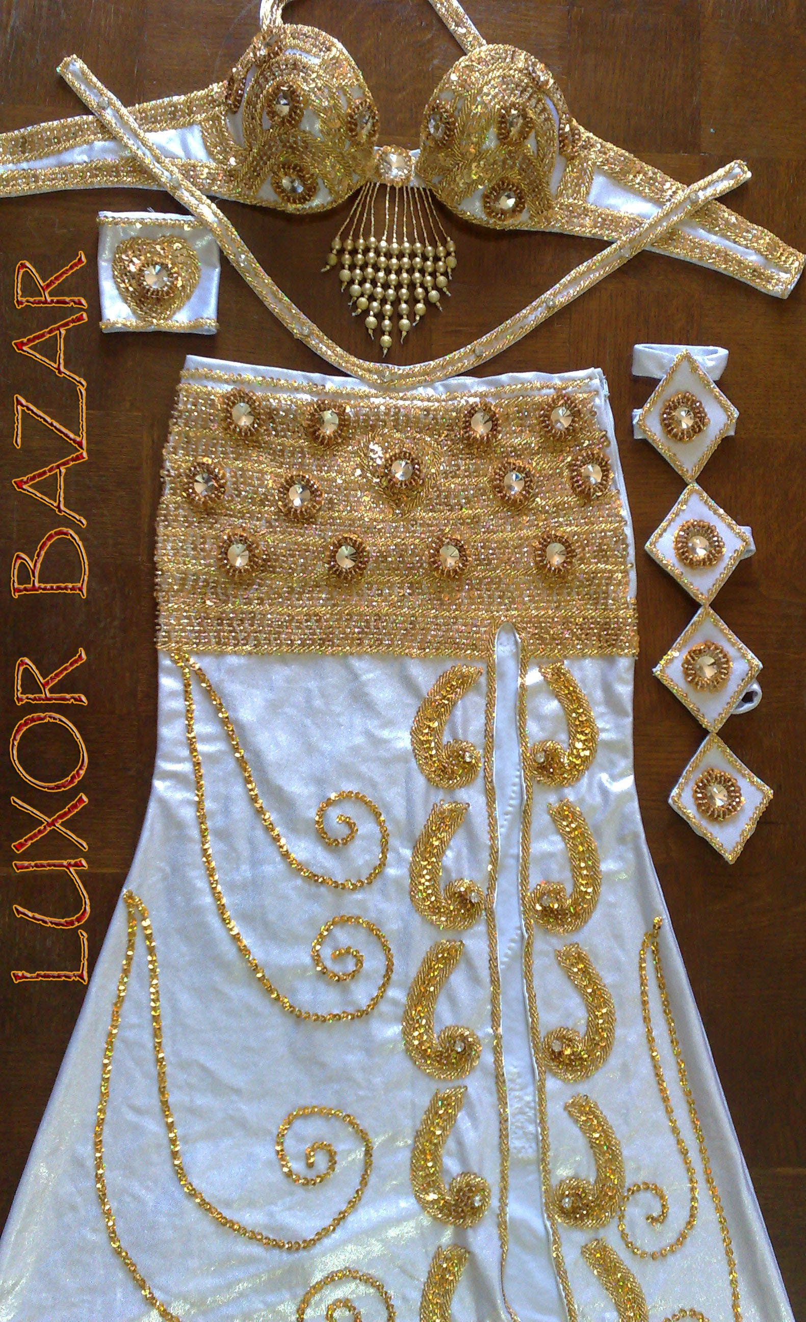 Embroidered Belly Dance Costume: Custom-made Egyptian Dance Outfit