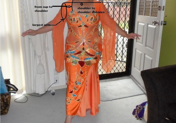 ￼￼ belly dance custom dress Egypt style Handmade Embroidered Belly Dance Costume: Custom Egyptian Dress - Etsy