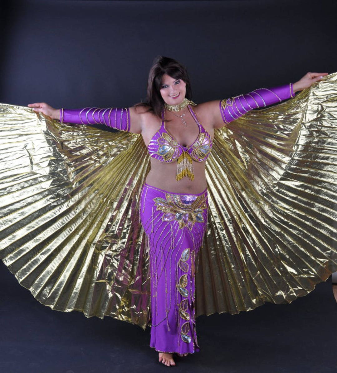 Traje de danza del vientre profesional egipcio, vestido de bellydance hecho  a medida, danza oriental gitana, bauchtantz, traje danse orientale, hecho a  mano -  México