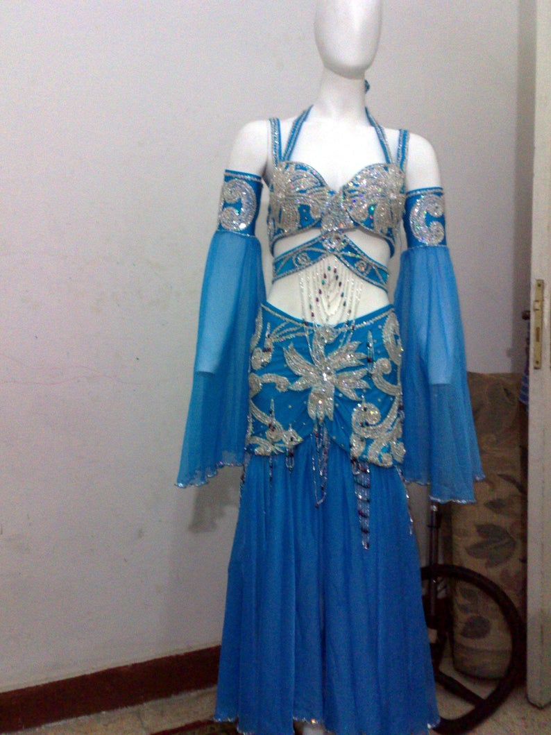 Egyptian Professional Belly Dance Costume Bellydance Dress Etsy