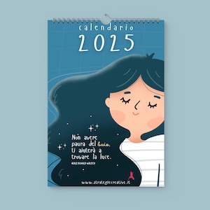 2025 Illustrated Calendar | A4 2025 Wall Calendar | January - December 2025 | Girls, animals & landscapes | Art calendar