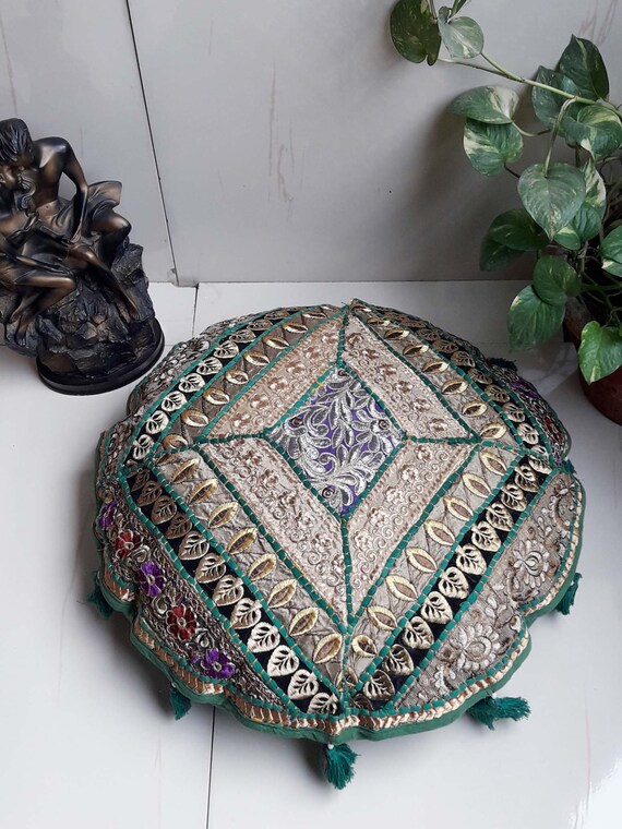 Round Floor Cushion Boho Floor Pillow Round Yoga Pillow Etsy