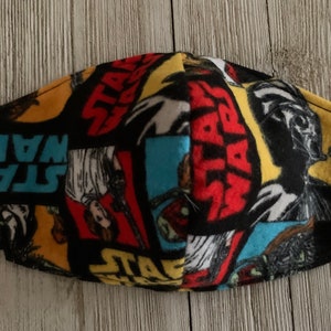 Star Wars Face Mask.  Adult / Big Kid Adjustable Reversible Star Wars Cotton Face Mask Adult Size
