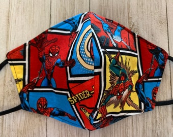 Spider-Man Face Mask 2 Layer Cotton Adjustable Adult and Teen