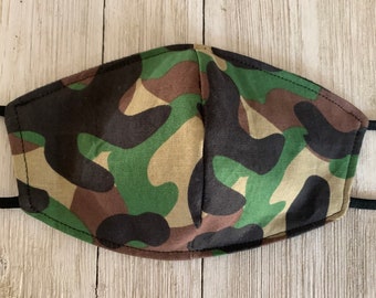 Camouflage Camo 2 Layer Face Mask Adjustable and Reversible