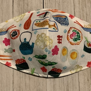 Sushi Face Mask - Little Kid - Adjustable and Reversible Sushi and Hibachi