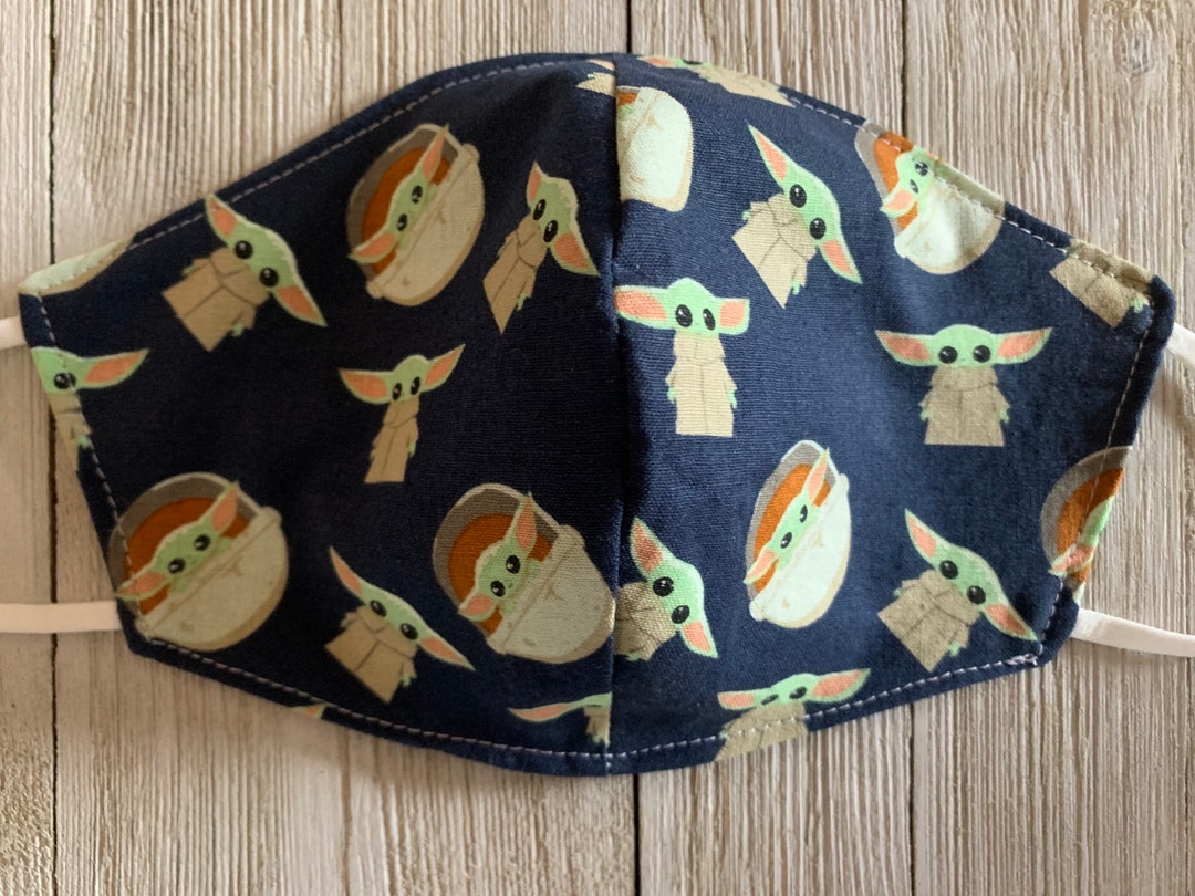 Baby Yoda Face Mask. Adult / Big Kid Adjustable Reversible Star Wars