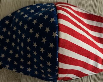 USA Flag America Face Mask 100% Cotton Adjustable Patriotic