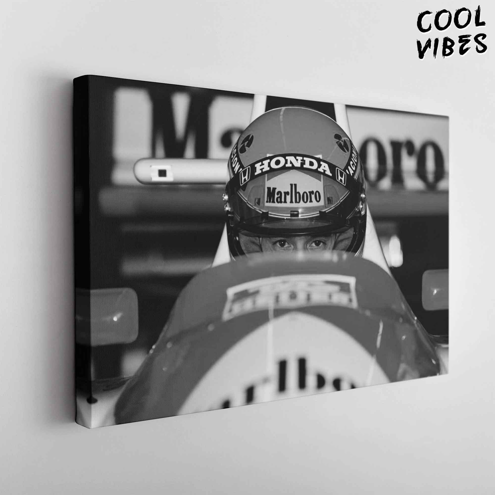 Aryton Senna Black And White Formula 1 Canvas Wall Art Print Aryton Senna Black And White Formula 1 Canvas Wall Art Print