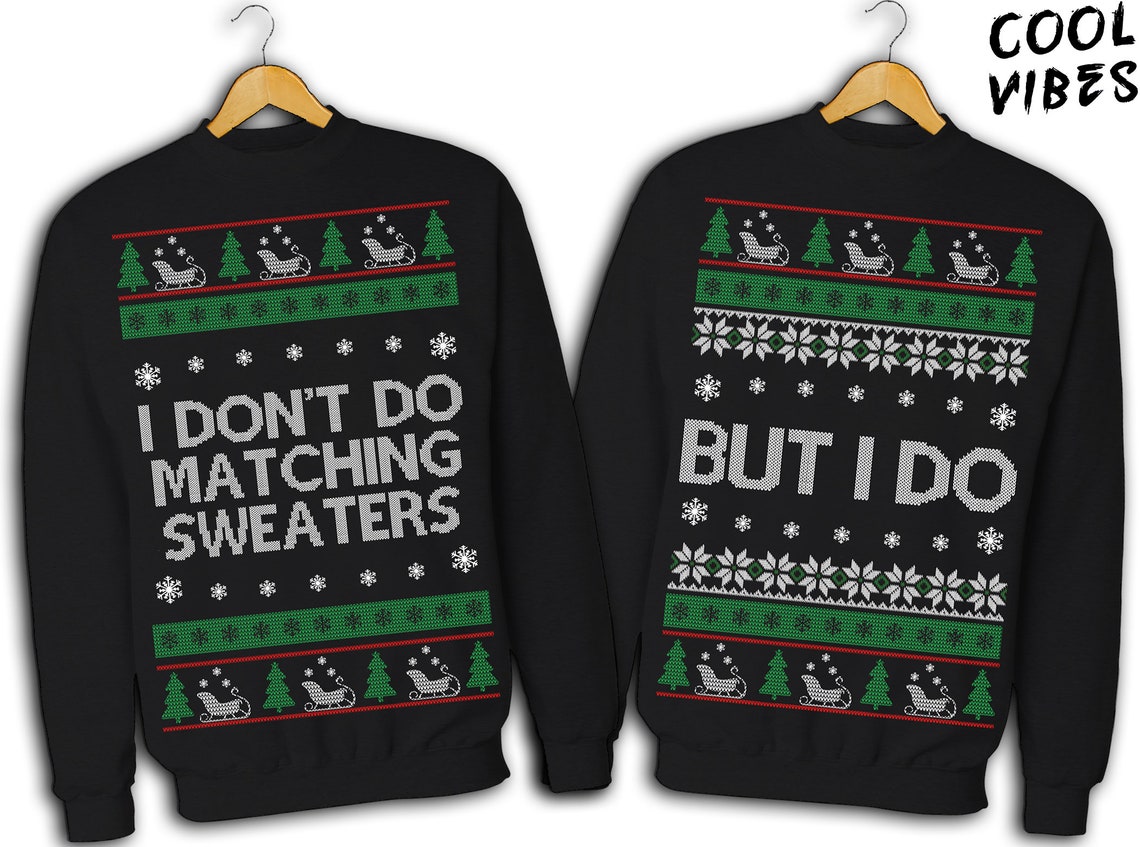 Couples Christmas Sweater Funny Matching Ugly Sweaters I Etsy UK