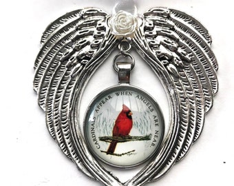 Cardinals appear when Angels are near | Cardinal from Heaven Sign | Cardinals Heaven Angels Visitor, Cardinal and angel ornament, cardinals