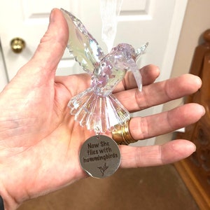 Now She Flies With Hummingbirds Memorial Ornament, Memorial Ornaments ...