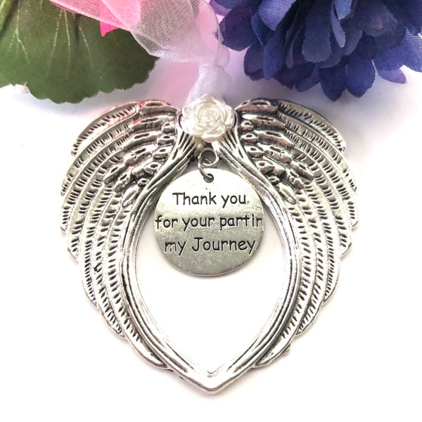 Thank you for your part in my journey angel wing ornament, Mentor gift, Teacher gift. Teacher appreciation, Coach gift. thank you gift.