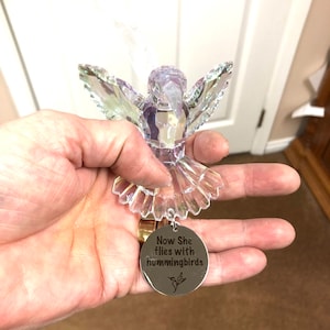 Now She Flies With Hummingbirds Memorial Ornament, Memorial Ornaments ...