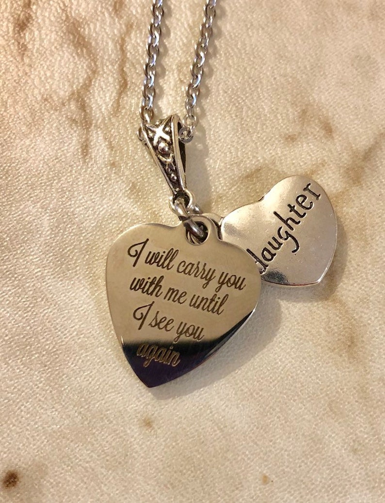 I will carry you with me until I see you again necklace | Etsy