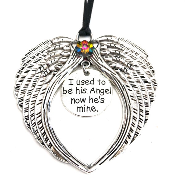 Dad Memorial Angel, Memorial Ornaments, I used to be his angel, now he's mine, Angel Ornaments,Loss of Father, Loss of Dad,  Angel Dad,