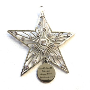 Star  ornament, Twinkle twinkle little star, Gift for loved one, Christmas ornament for loved one, Mother's Day gift, gift for grandchild