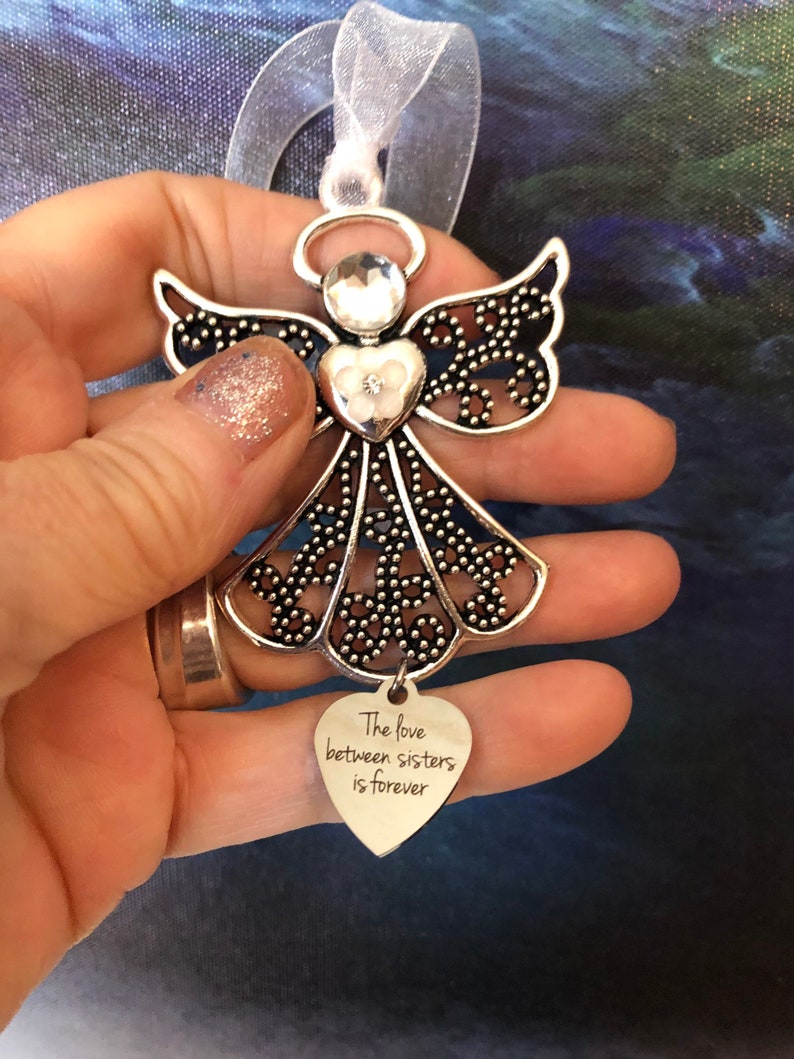 The love between sisters is forever angel ornament, Sister Angel, Memorial Ornaments, Gift for Sister, Angel Sister, Sister Ornament, image 3