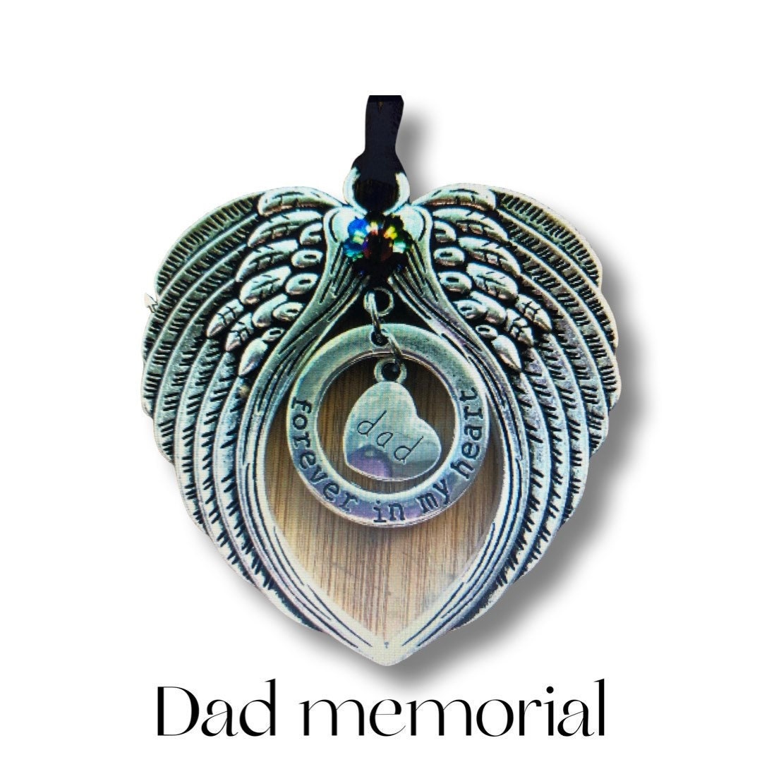 Loss of Dad Loss of Father Forever in My Heart Angel Wing Etsy