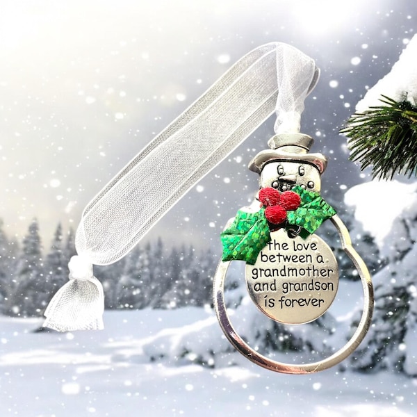Grandma and Grandson Snowman Ornament – New Grandson Gift