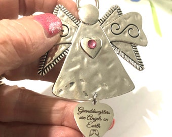 Granddaughters are Angels on Earth ornament, Gift for granddaughter, granddaughter ornament, Granddaughter gift, love my granddaughter