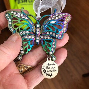 Now She Flies With Butterflies, Butterfly Memorial Ornaments, Loss of ...