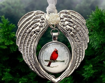 Cardinal Memorial Ornament:  Angel Wings