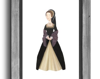 Anne Boleyn: Illustrated Print (without frame)