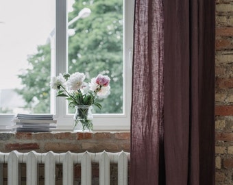 White Graphite Grey Beige Linen Curtains Bedroom Drapery Etsy
