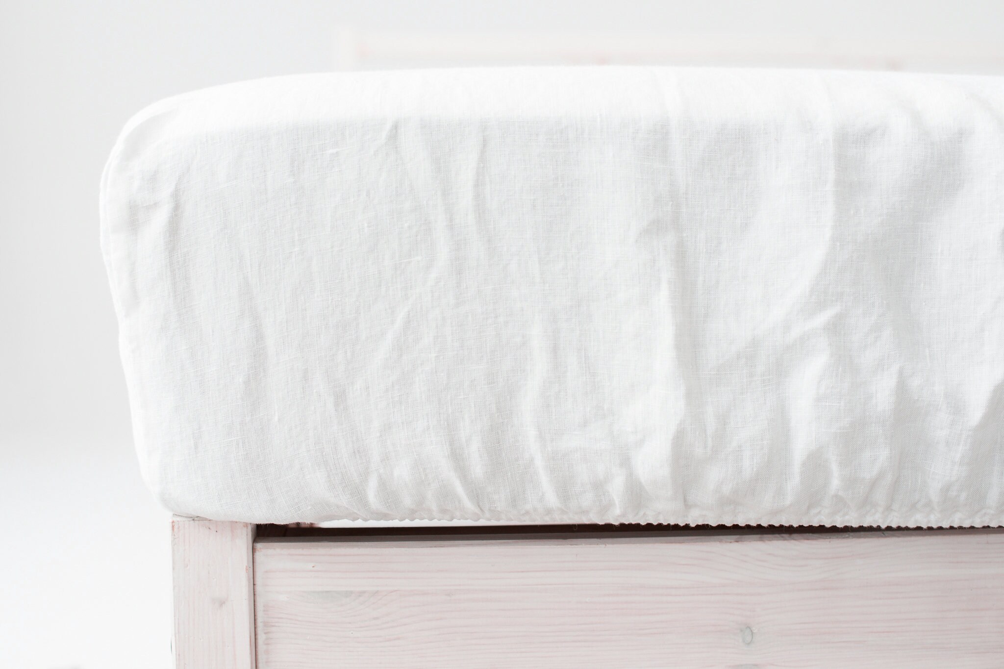 White Linen Fitted Sheet King Bed Linen Sheets Bed Linen Etsy