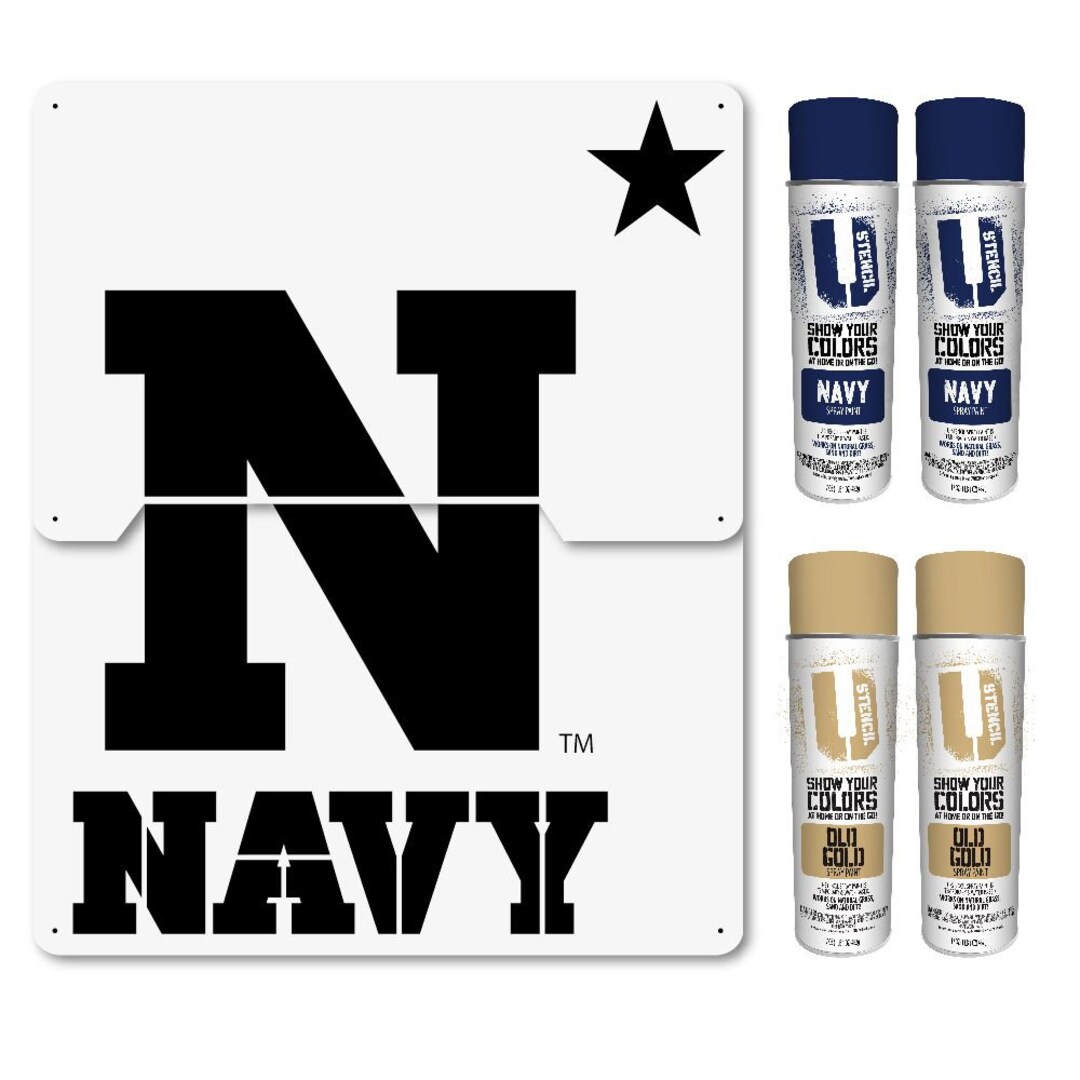 NAVY Stencil "n" – Lawn Stencil Kit Including Paint - Etsy