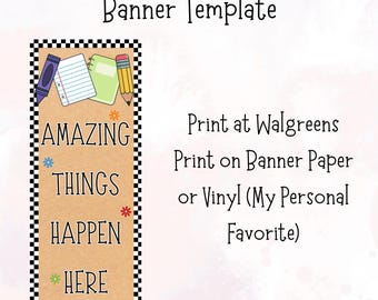 Classroom Door Banner Template: Things Happen Here (Digital Download)