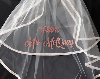 Bachelorette Veil, Bikini Veil, Booty Veil. Sash,Veil,Kimono, Beach Bag and/or tiara. PERSONALIZED. Buy separately or save with a set