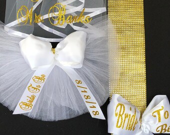 Bridal Booty Veil, Booty TuTu, Bikini Veil, and or a Fun Crystal Tiara Buy Separately or as a set