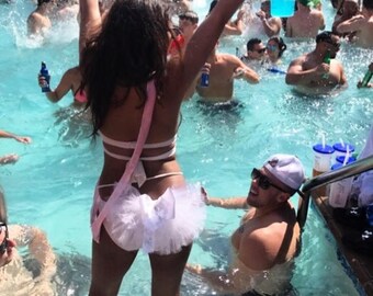 Bachelorette Party Booty Veil, Bikini Veil, add Arm Bands or a fun crystal Tiara. Purchase separately or as a set