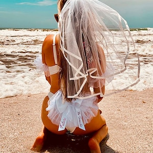 Bridal Booty Veil - Add Arm Bands, Hair Veil Sash etc.. Buy Separately or as a set