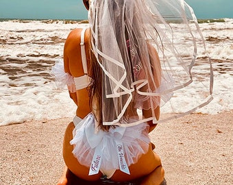 Bridal Booty Veil - Add Arm Bands, Hair Veil Sash etc.. Buy Separately or as a set
