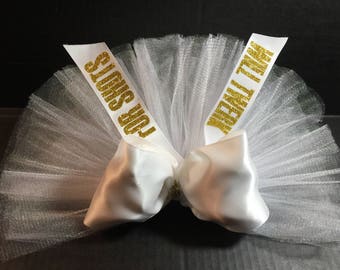 Bachelorette Booty Veil, Booty TuTu, Bikini Veil and or Fun crystal tiara. Purchase separately or as a set