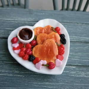 Miniature pancakes, Dollhouse pancakes, Miniature food, Dollhouse food, Doll food, Food for dollhouse, Miniature fruits, Miniature cherry