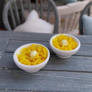 Miniature mac and cheese, Miniature pasta, Miniature bowl, Miniature food, Mini food, Dollhouse food, Food for dollhouse, Dollhouse, Dolls