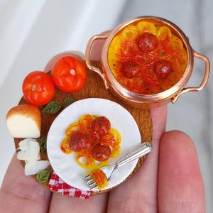 Miniature meatball, Miniature tomato, Miniature food, Mini food, Miniatures, Dollhouse, Dollhouse food, Food for dollhouse, Doll food, Dolls