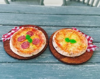 Comida para casas de muñecas, Comida en miniatura, Comida para casas de muñecas, Comida para muñecas, Comida de fimo, Comida de arcilla, Miniaturas, Comida en miniatura, Pizza de pepperoni en miniatura